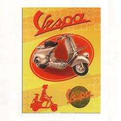Plechová ceduľa Vespa peni a pes