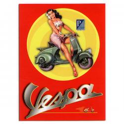 Plechová ceduľa Vespa krásavica