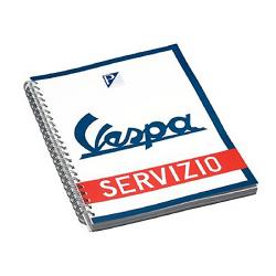 Štvorčekovaný zápisník A4 Vespa Servizio biely