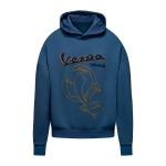 Mikina VESPA OFFICINA Hoodie - modrá